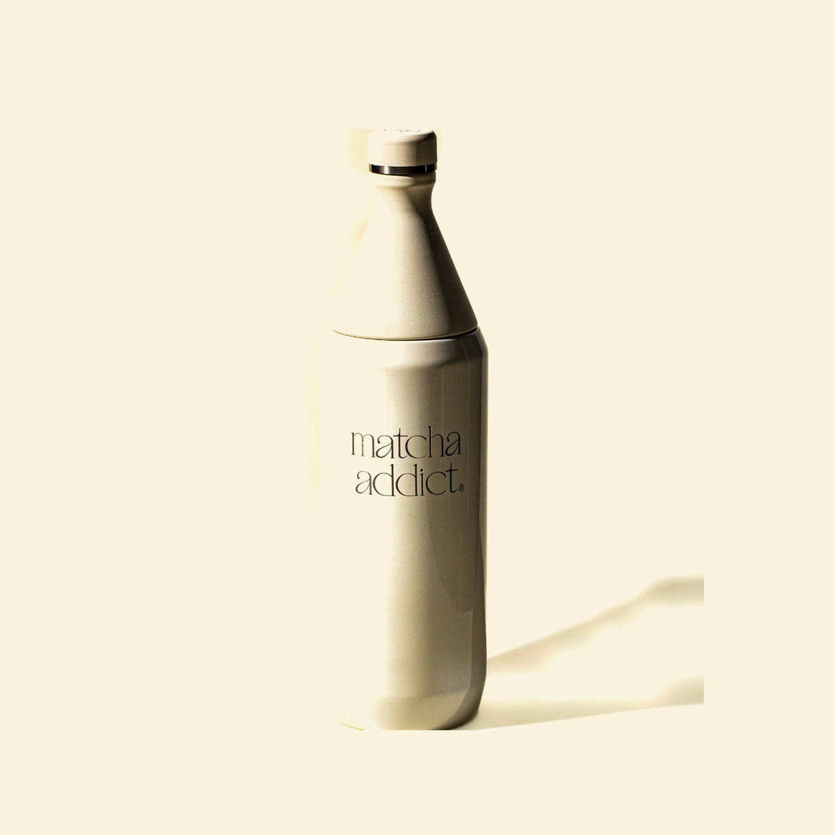 Botella térmica Duo de 1 litro color crema de Matcha Addict