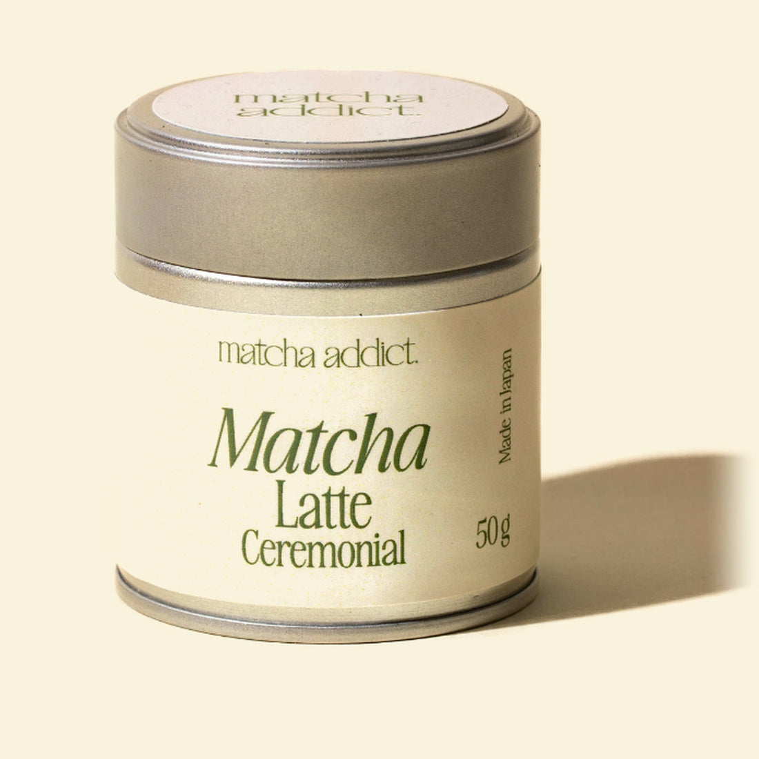 Lata de matcha latte ceremonial japonés de 50 g de Matcha Addict