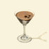 Vela aromática Espresso Martini de Matcha Addict en copa de coctelería